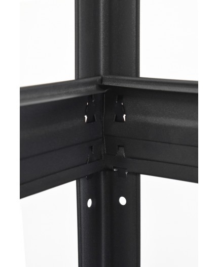1560 METALNA POLICA S DRVENOM PODLOGOM 180x90x40cm 5 PREGRADA crna konstrukcija