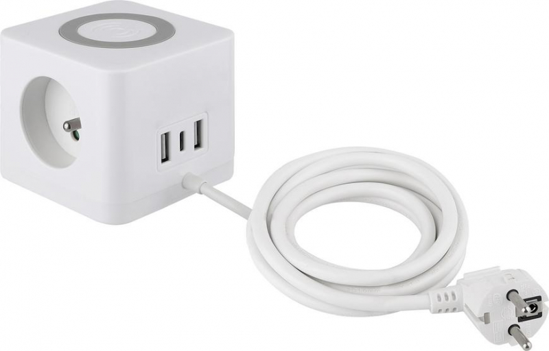 PRODUŽNI KABEL KOCKA S UTIČNICOM I USB PUNJAČEM, 1,4M