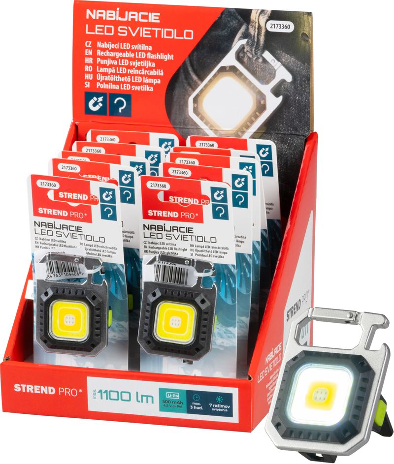 ST2173360 SVJETILJKA RADNA LED 1100 LM, MAGNET, S KOPČOM, USB PUNJENJE, SELL BOX 10/1