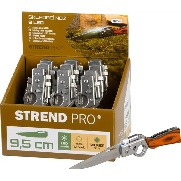 ST2173363 NOŽ SKLOPIVI S LED SVJETLOM, 210 MM, SELL BOX 12/1