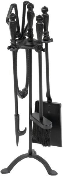 ST221378 SET ZA KAMIN 4/1 ŽELJEZNI CRNI, 60 CM