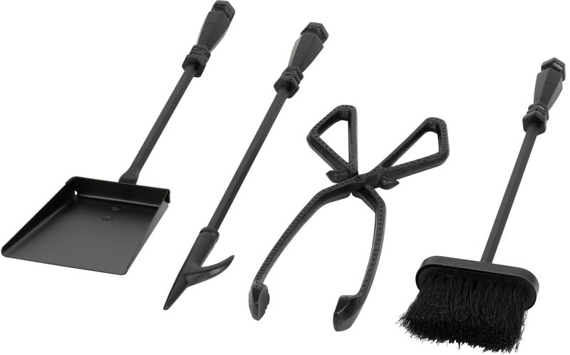 ST221378 SET ZA KAMIN 4/1 ŽELJEZNI CRNI, 60 CM