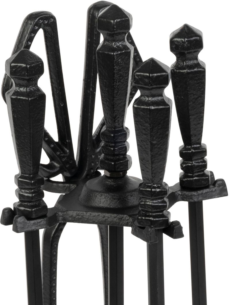 ST221378 SET ZA KAMIN 4/1 ŽELJEZNI CRNI, 60 CM