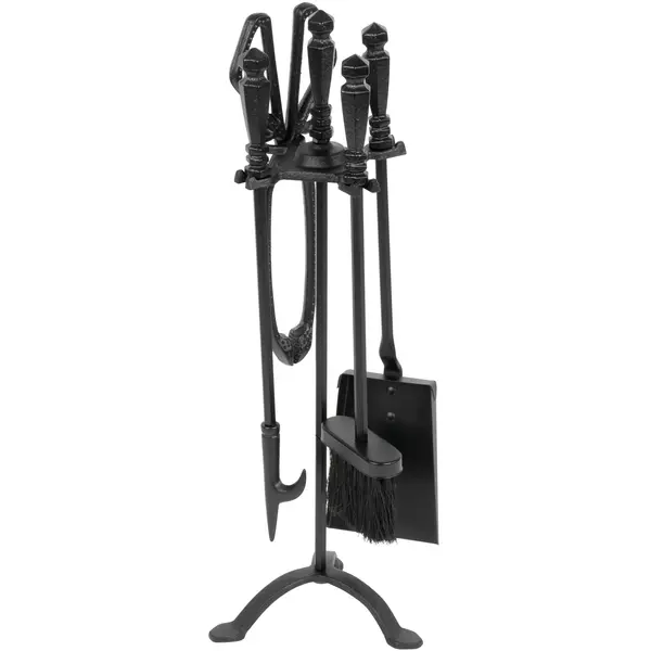 ST221378 SET ZA KAMIN 4/1 ŽELJEZNI CRNI, 60 CM
