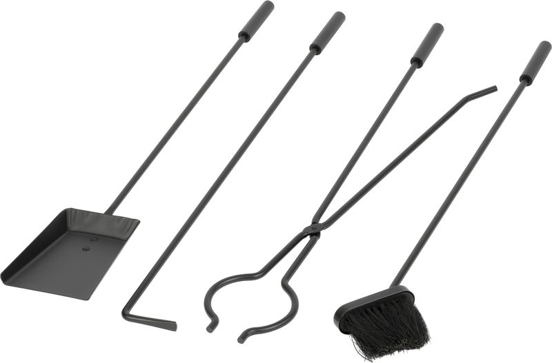 ST221379 SET ZA KAMIN, 4/1, CRNI, 81 CM