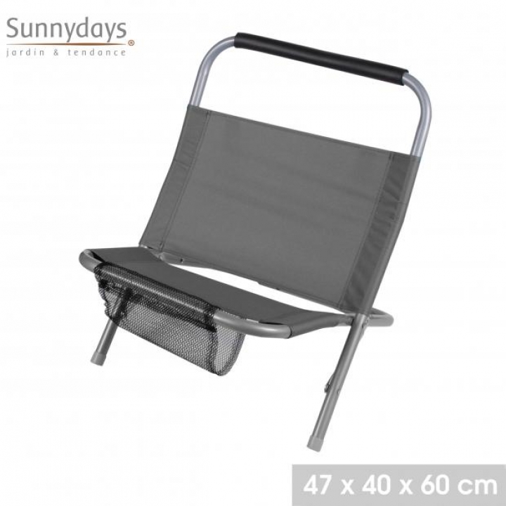F224720 SKLOPIVA STOLICA ZA PLAŽU TAMNO SIVA