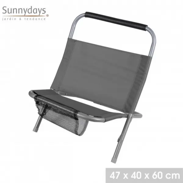 F224720 SKLOPIVA STOLICA ZA PLAŽU TAMNO SIVA