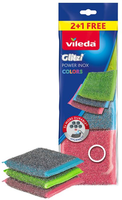 ST253910 VILEDA 2+1 POWER INOX COLORS ŽIČANE KRPE