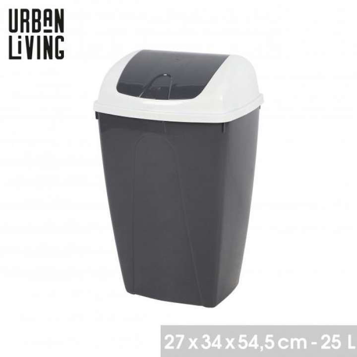 F34348 KANTA ZA SMEĆE S POKLOPCEM SIVA 25 L