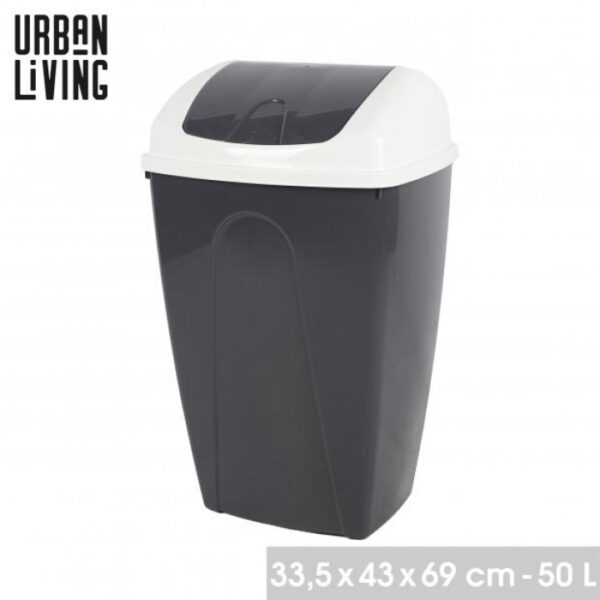 F34351 KANTA ZA SMEĆE S POKLOPCEM SIVA 50 L