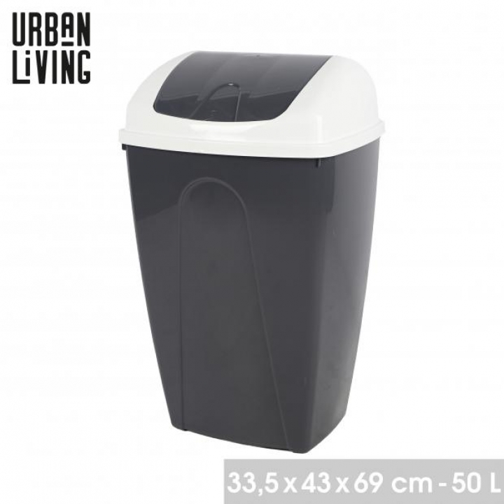 F34351 KANTA ZA SMEĆE S POKLOPCEM SIVA 50 L