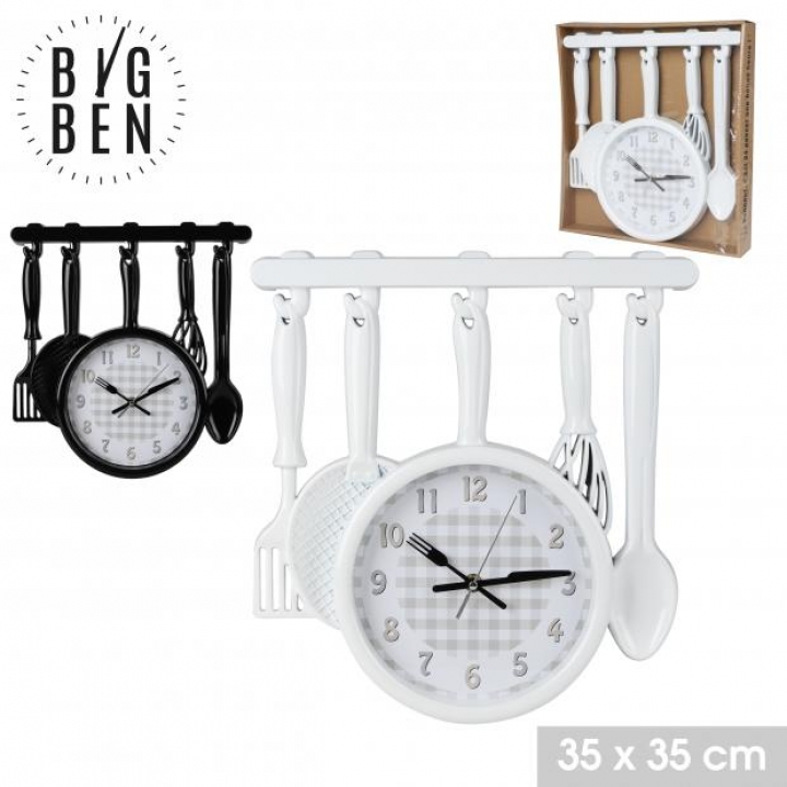 F35820 ZIDNI SAT BIG BEN KUHINJSKI PRIBOR, PROMJERA 35 CM