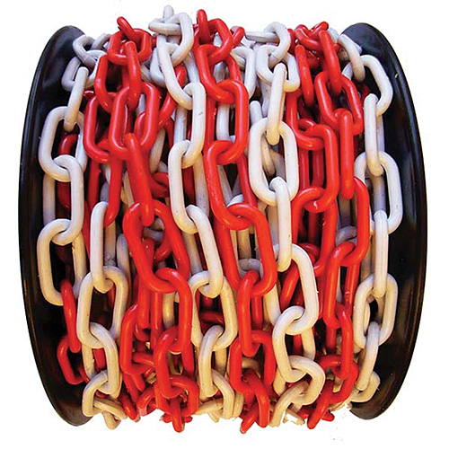 PLASTIČNI LANAC 6MM, CRVENO-BIJELI, 25M/1