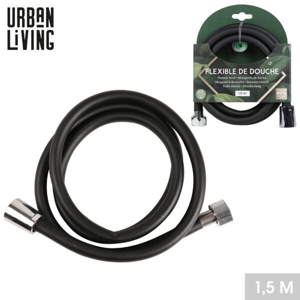 F44013 CRIJEVO ZA TUŠ FLEKSIBILNO 1,5M PVC CRNO