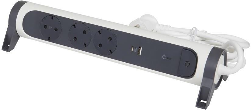 694508 LEGRAND PRIJENOSNA PRIKLJ. 3STR. 1,5M KABELA SA PREKIDAČEM I USB PRIKLJUČKOM