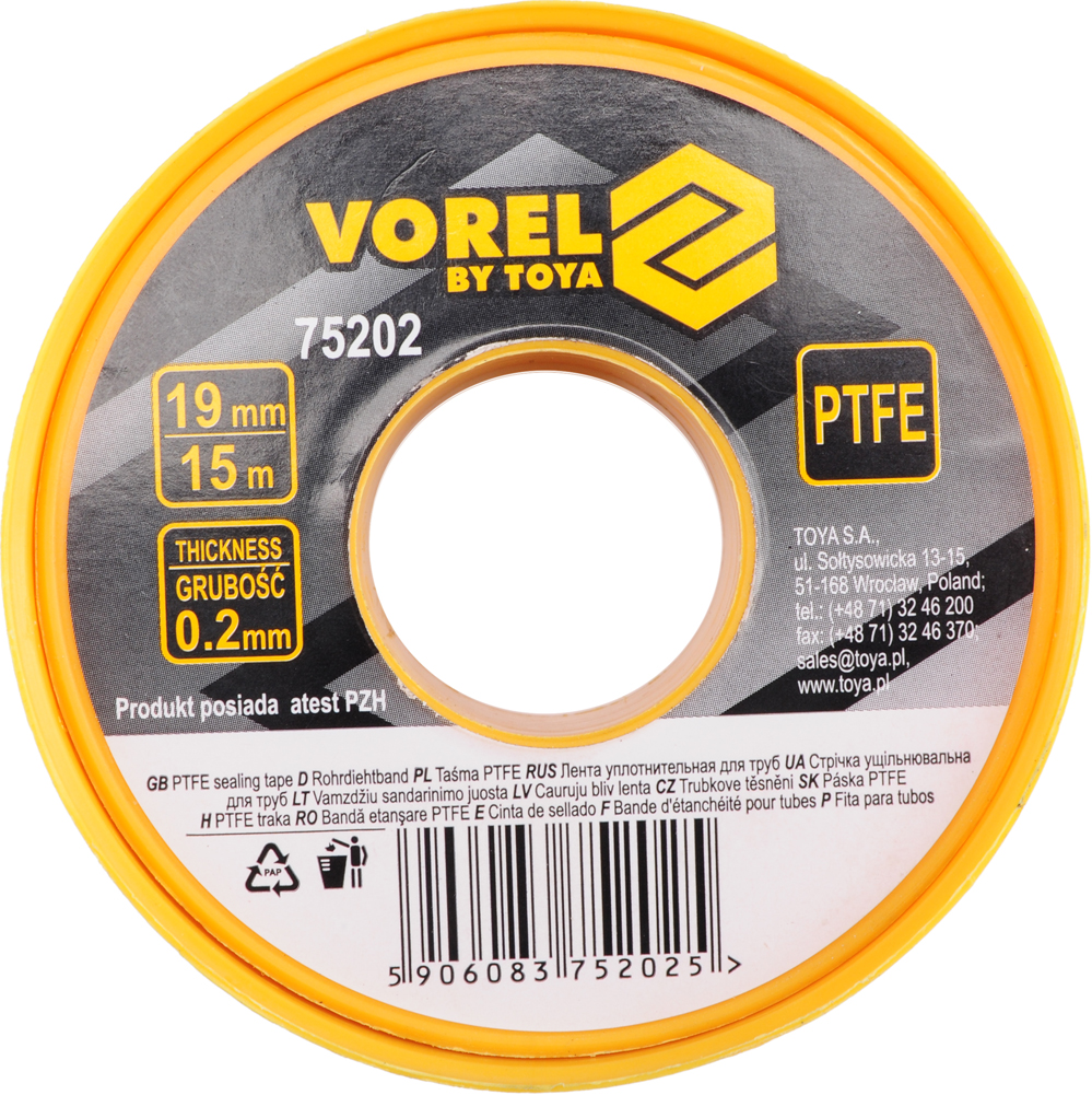 TEFLON TRAKA 19MMX0,2MM/15M ŽUTA