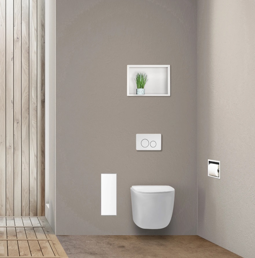 81711 BALNEO UGRADNI DRŽAČ WC ČETKE, BIJELO STAKLO