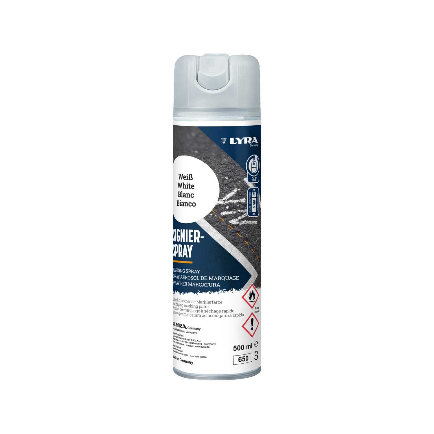 L4180001 LYRA SPREJ ZA OZNAČAVANJE 500 ML BIJELI 1/1