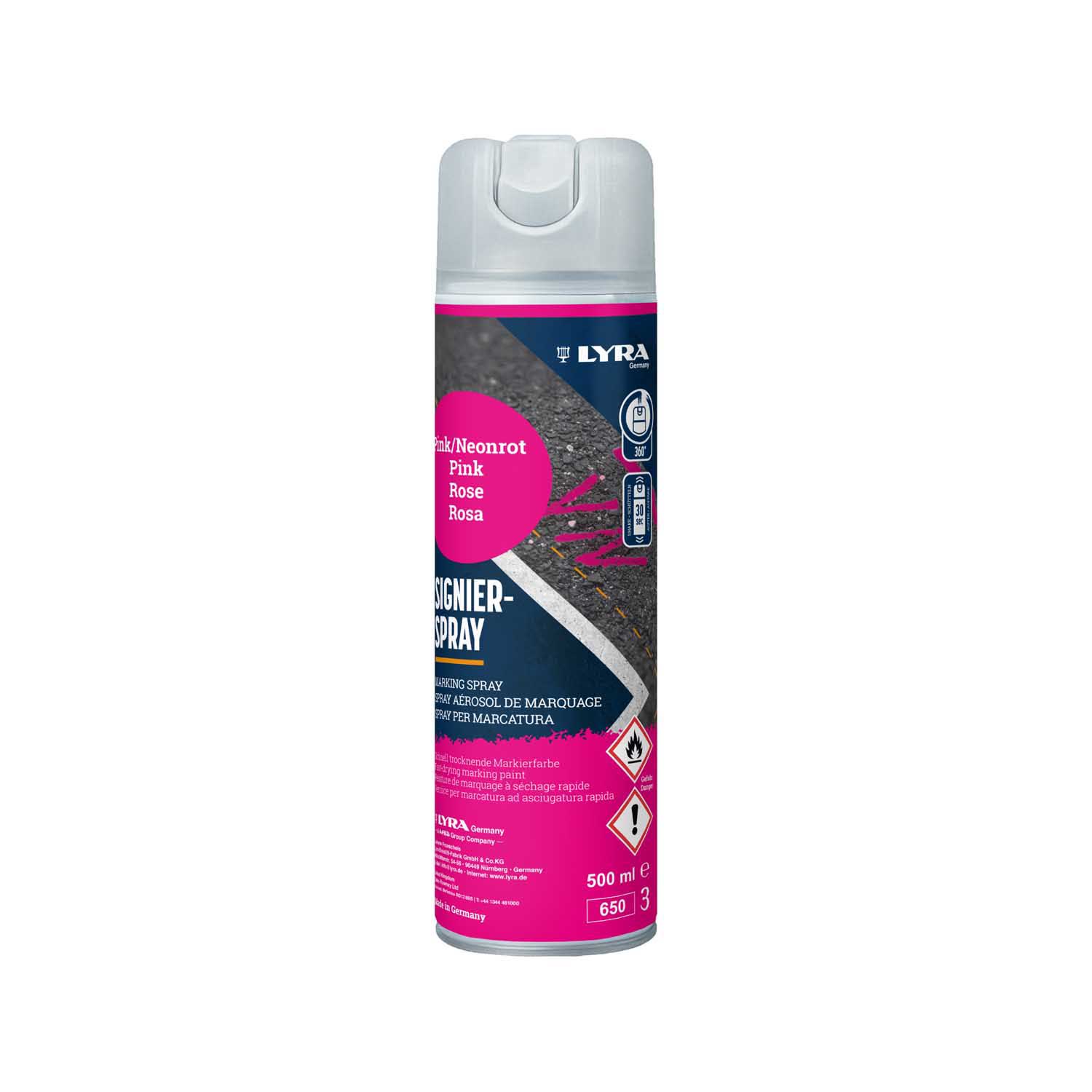 L4180028 LYRA SPREJ ZA OZNAČAVANJE 500 ML ROZI 1/1