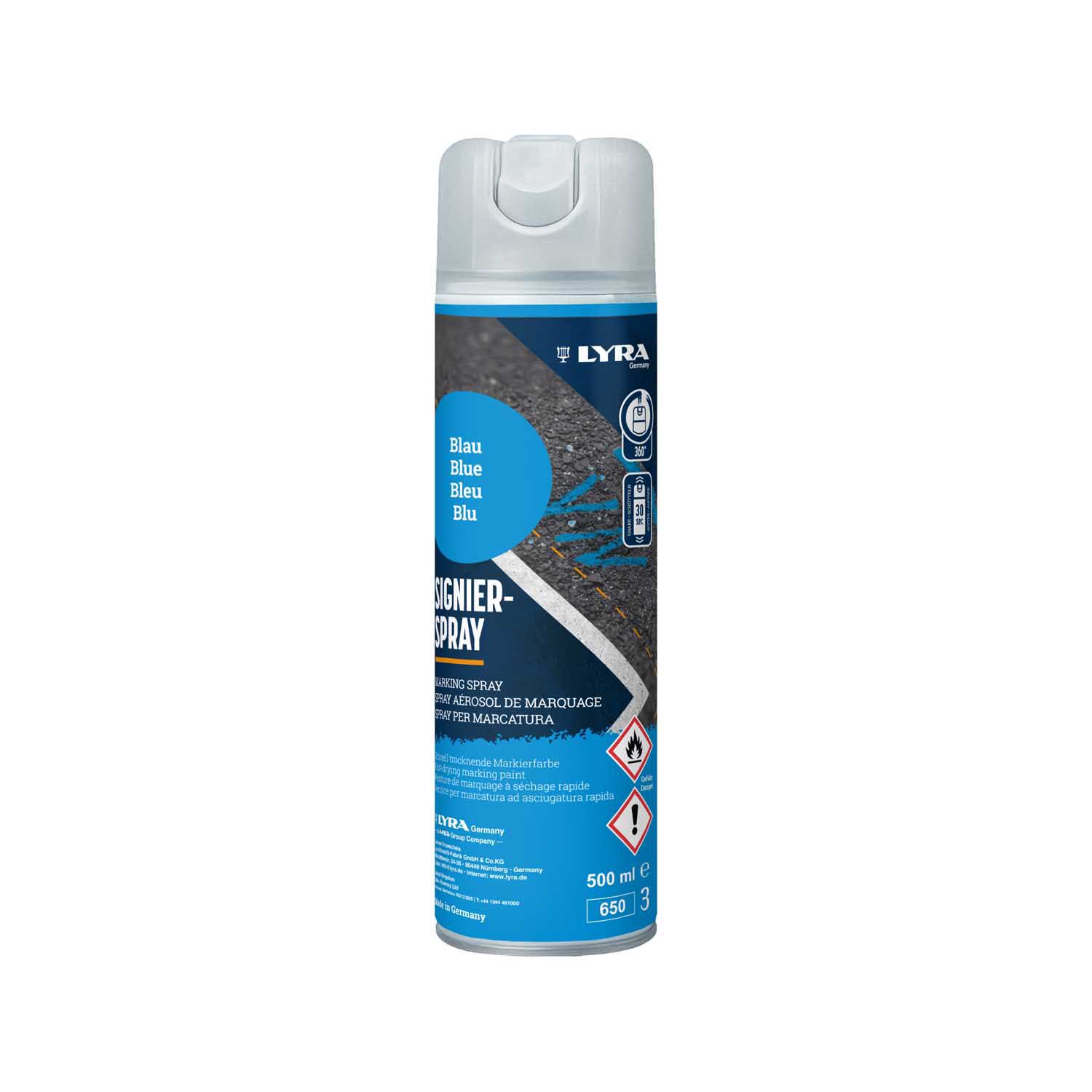 L4180051 LYRA SPREJ ZA OZNAČAVANJE 500 ML PLAVI 1/1