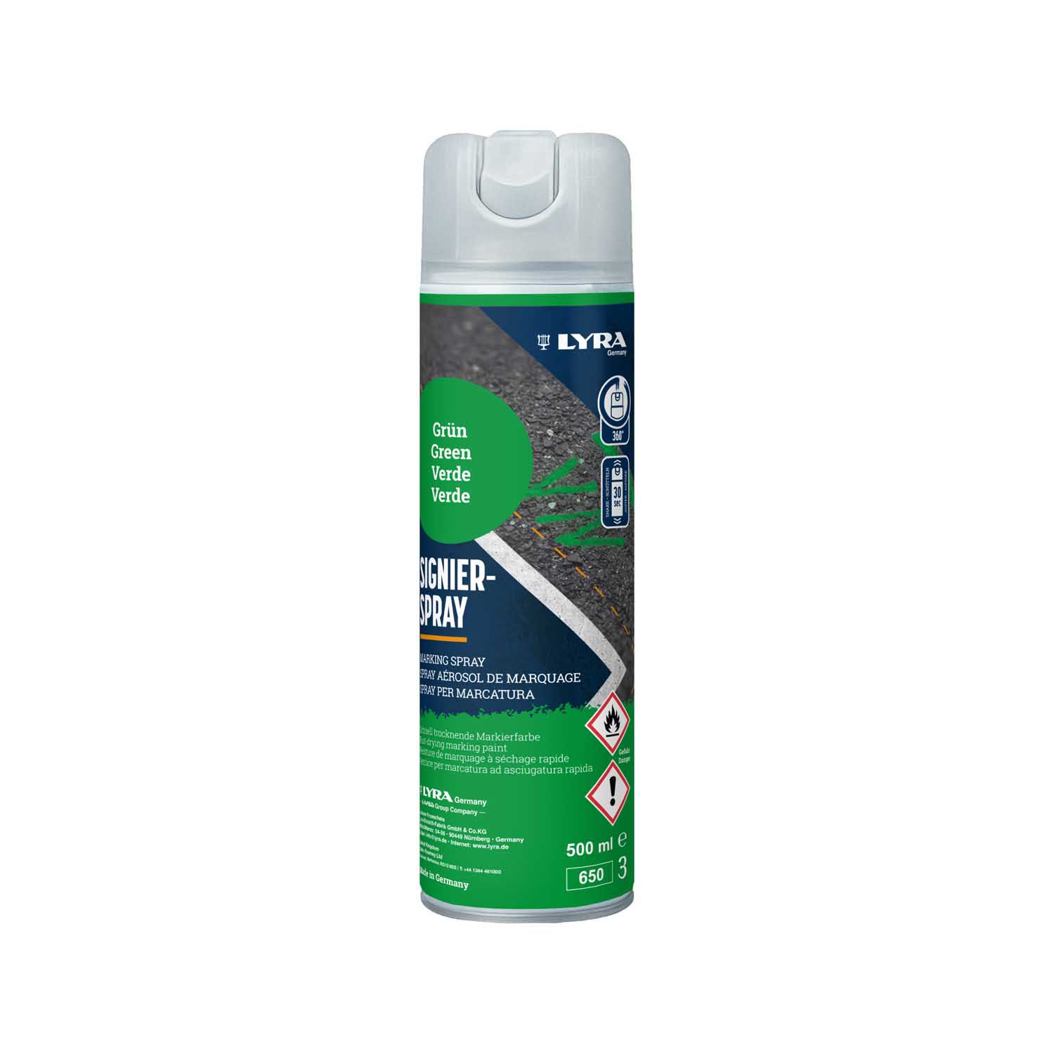 L4180071 LYRA SPREJ ZA OZNAČAVANJE 500 ML ZELENI 1/1