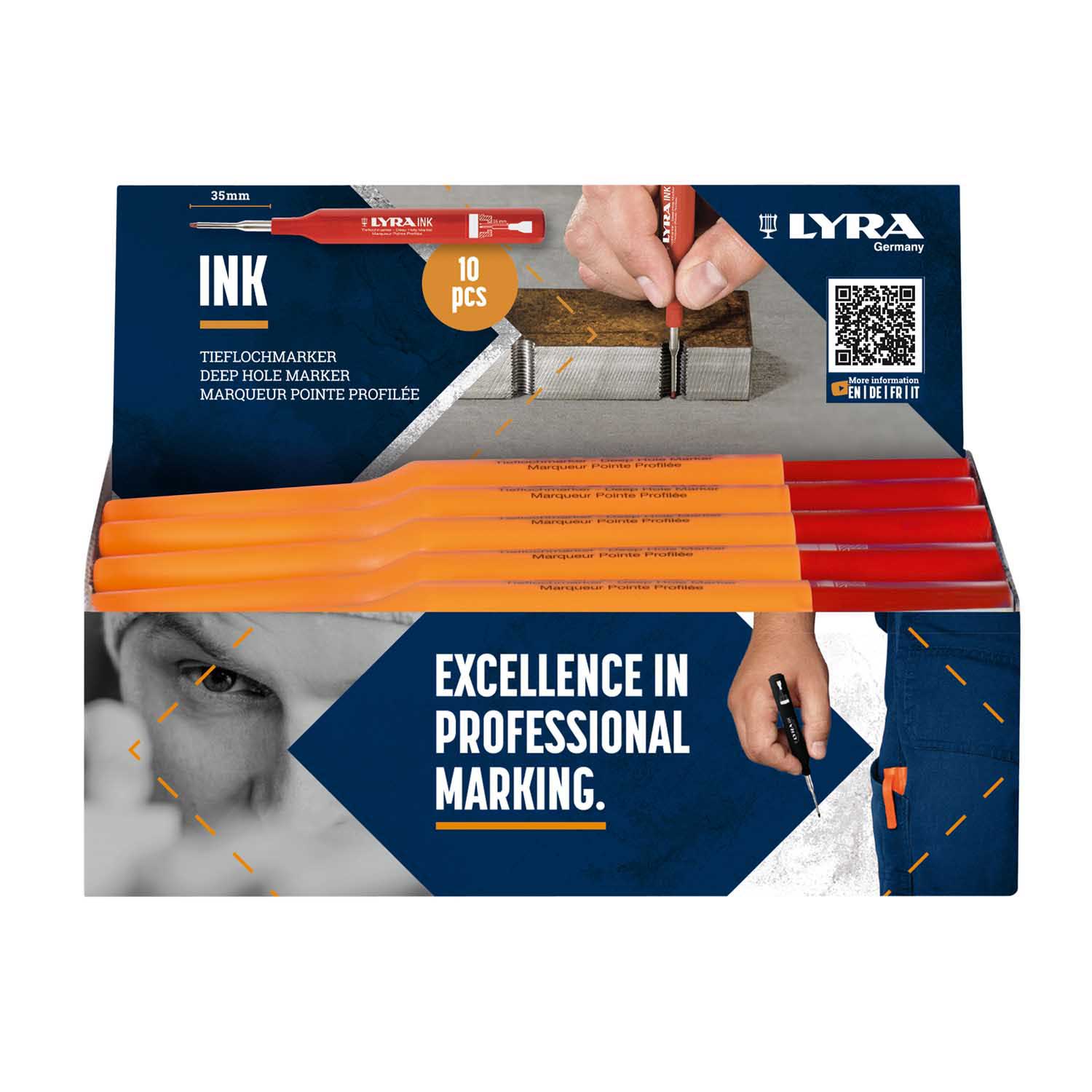 L4480017 LYRA MARKER ZA DUBOKE RUPE CRVENI 1MM 1/1