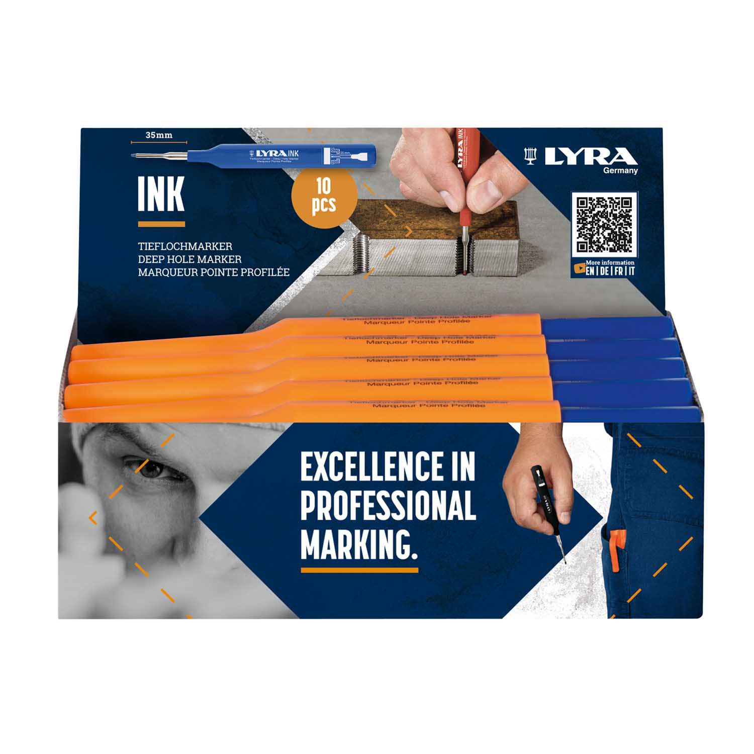 L4480051 LYRA MARKER ZA DUBOKE RUPE PLAVI 1MM 1/1
