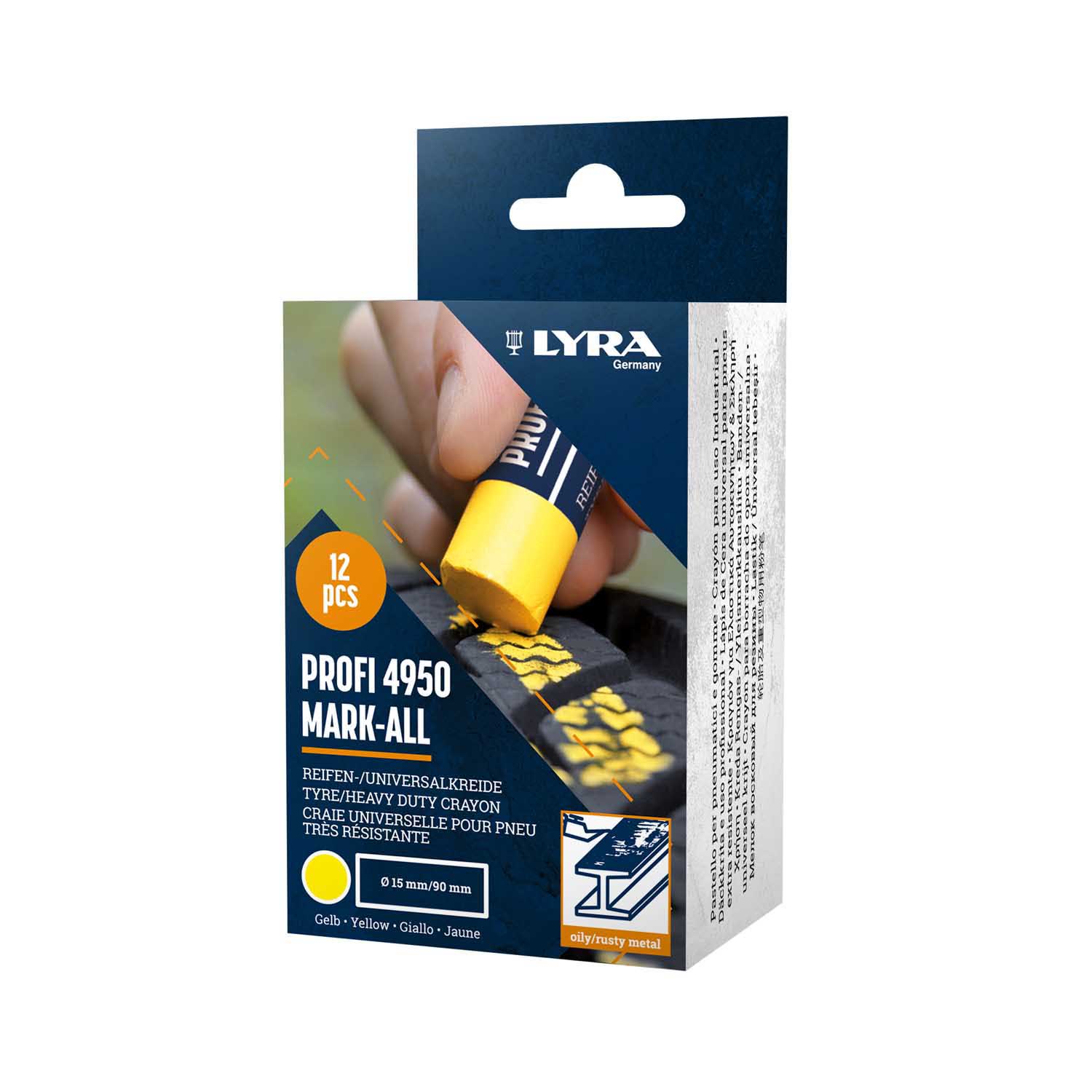 L4950007 LYRA KREDA ZA GUME ŽUTA 12/1 PROFI 4950