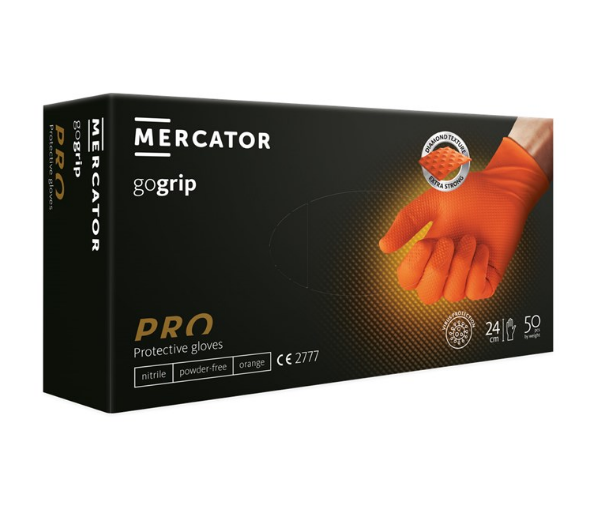 RP3002500XXL JEDNOK. RUKAVICE MERCATOR POWERGRIP PRO NARANČ. BEZ PUDERA XXL