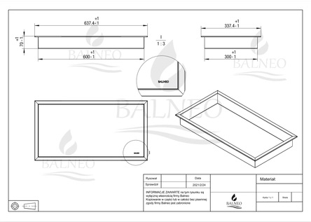 OB-CO3 BALNEO KUTIJA UGRADNA BRONCA 60X30X7 cm