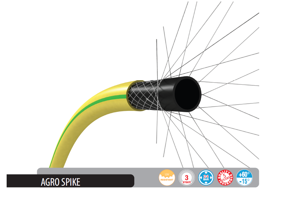 RR429350 CRIJEVO VRTNO ŽUTO AGRO SPIKE 3/4", 50 M