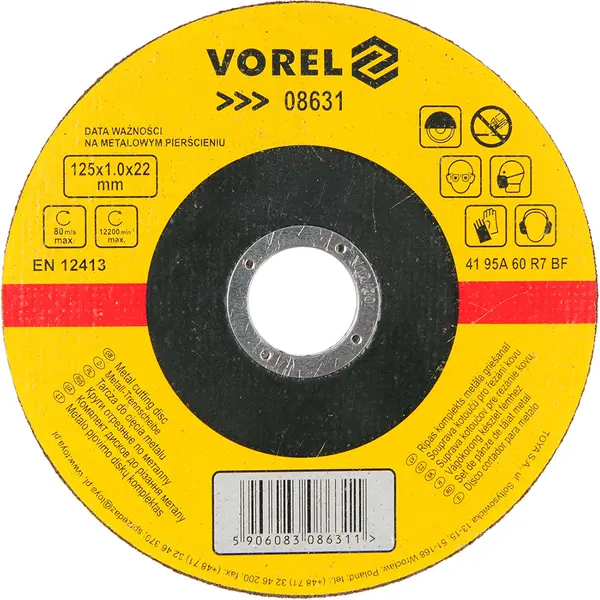 T08631 PLOČA METAL REZNA 125X1X22MM
