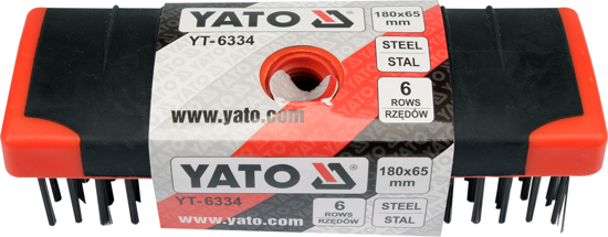 TYT-6334 ŽIČANA ČETKA 6-REDA 180X65 MM SA NAVOJEM ZA DRŠKU