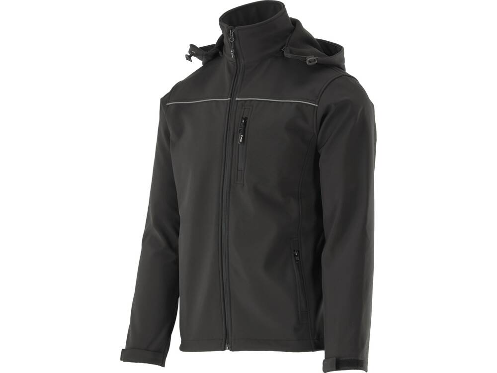 JAKNA SOFTSHELL CRNA S KAPULJAČOM "S" 320g/m2 TPU