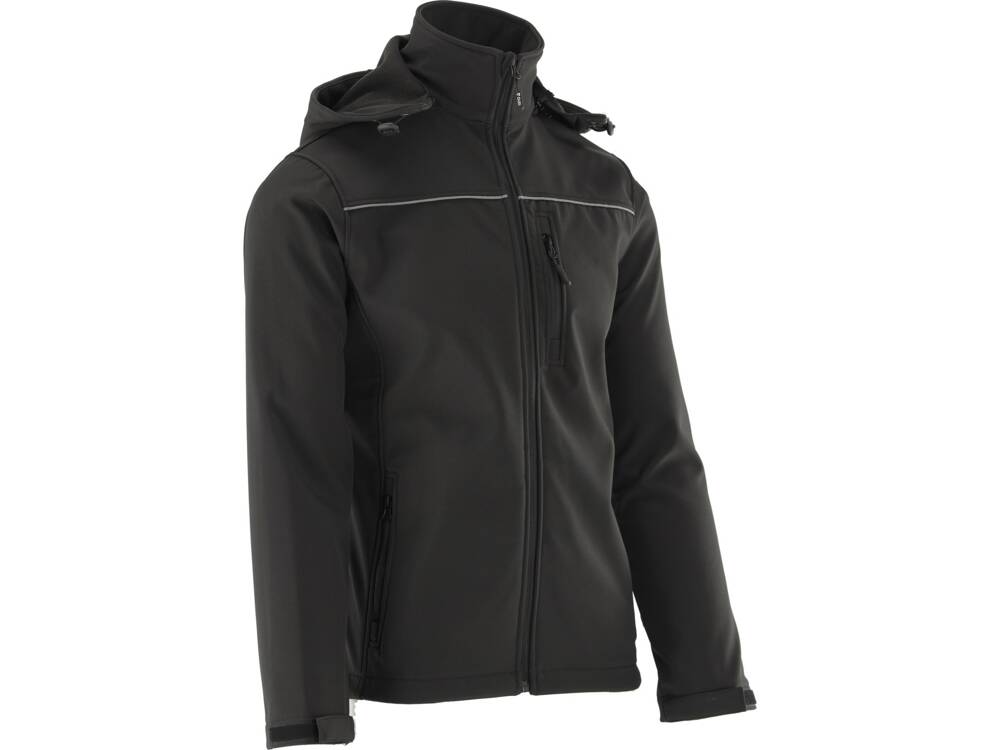 JAKNA SOFTSHELL CRNA S KAPULJAČOM "S" 320g/m2 TPU