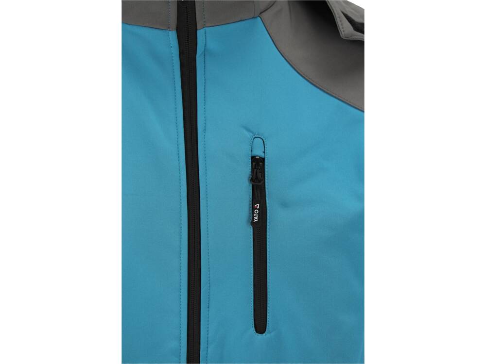 TYT-79564 JAKNA SOFTSHELL PLAVA S KAPULJAČOM "XXL" 320g/m2 TPU