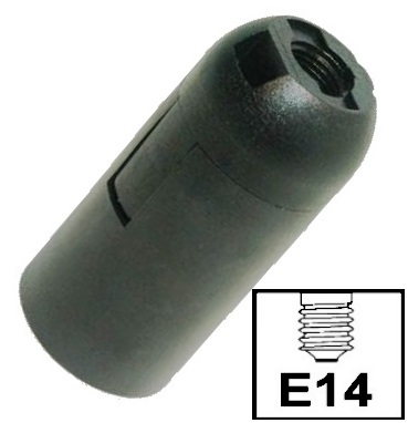GRLO E-14 PLASTIČNO CRNO