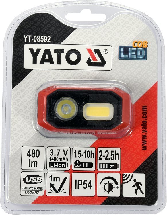 SVJETILJKA NAGLAVNA COB LED  3,7V 1400mAh 480lm IP 54