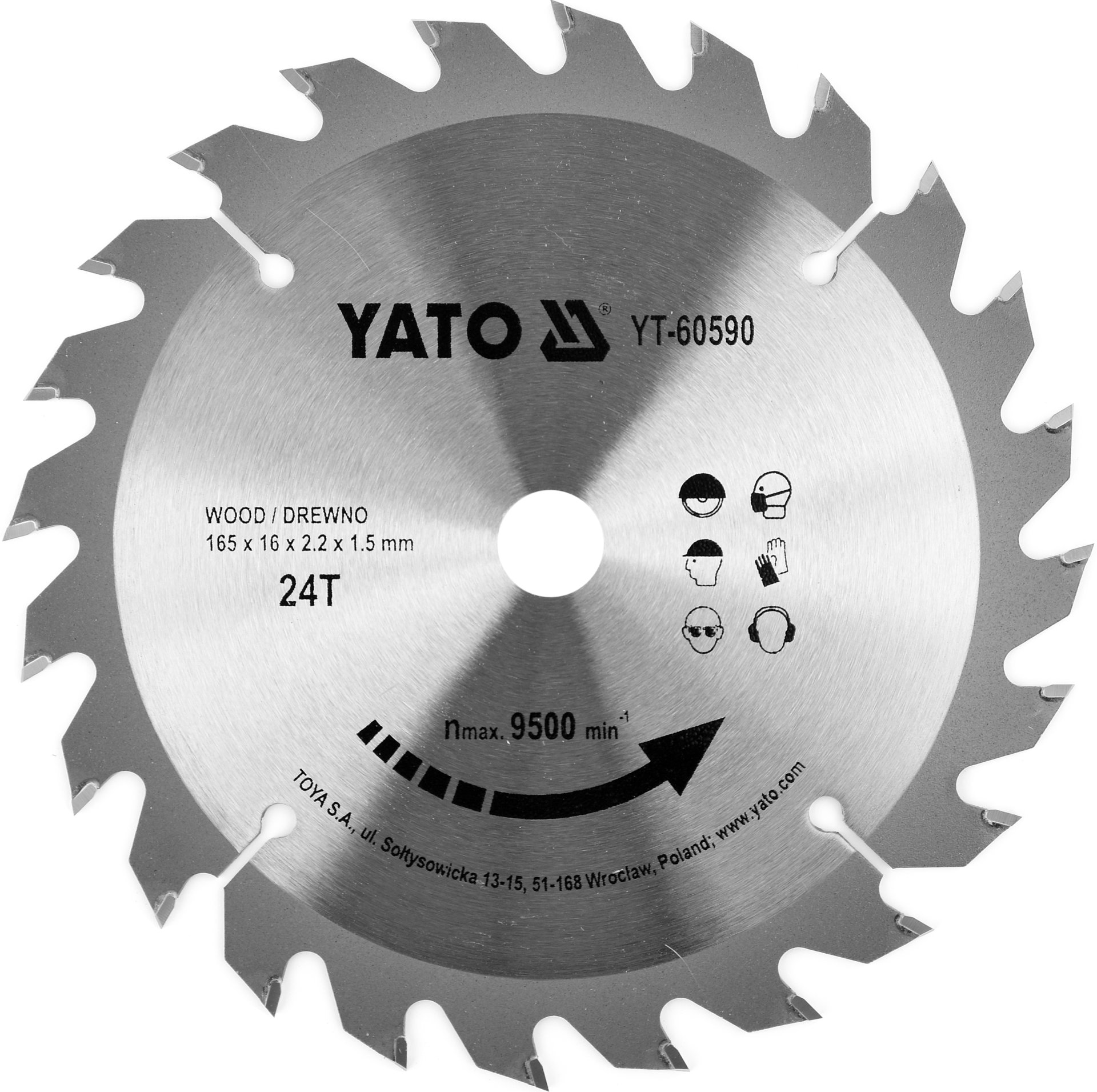 TYT-60590 KRUŽNA PILA ZA DRVO 165X24ZX16MM