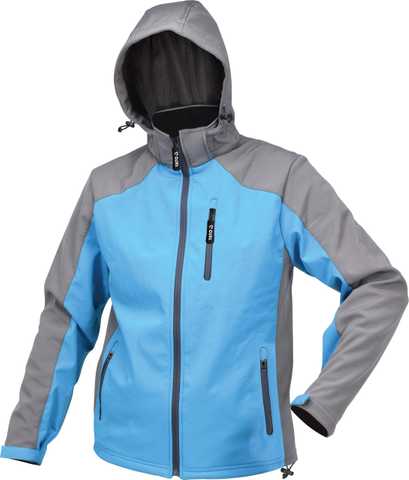 TYT-79565 JAKNA SOFTSHELL PLAVA S KAPULJAČOM "XXXL" 320g/m2 TPU